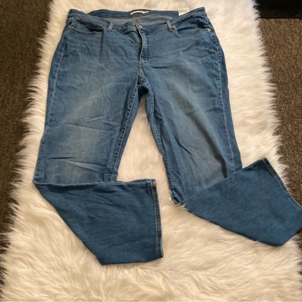 Levi’s 414 Jeans Women’s Classic Straight Plus Size 24W Blue Cotton Blend Zip